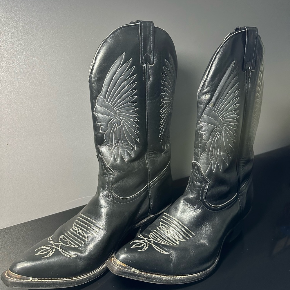 Men's Black Boulet Western Boots - Picture 5 of 11